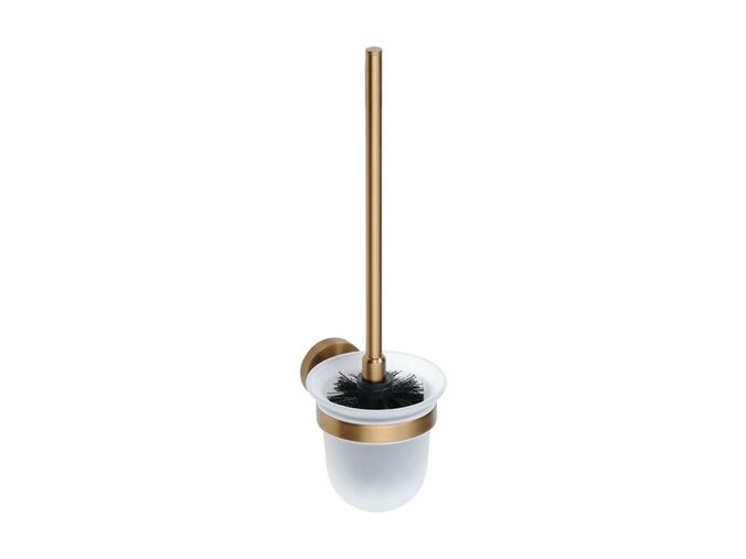 Bemeta Amber WC štětka, miska sklo, černý kartáč, Coffe-Gold mat