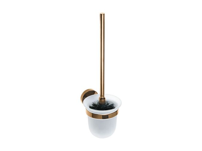 Bemeta Coral WC štětka na pověšení, miska sklo, Coffe-Gold lesk
