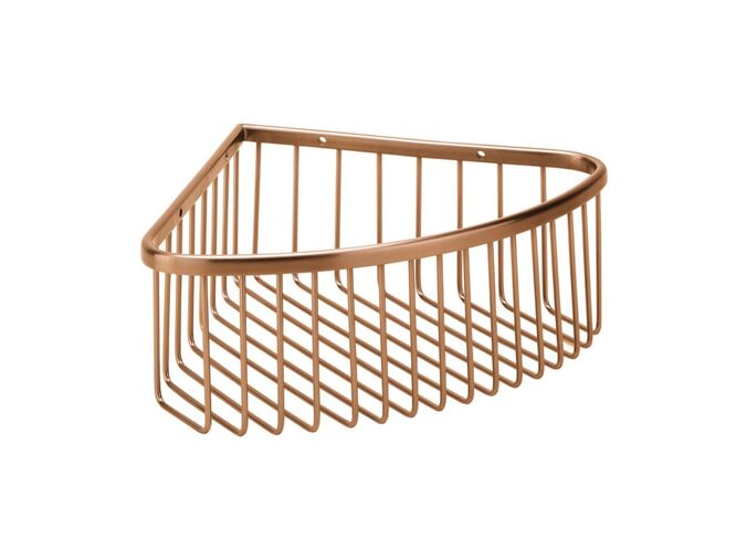 Bemeta Amber polička do sprchy, rohová vysoká, Coffe-Gold mat
