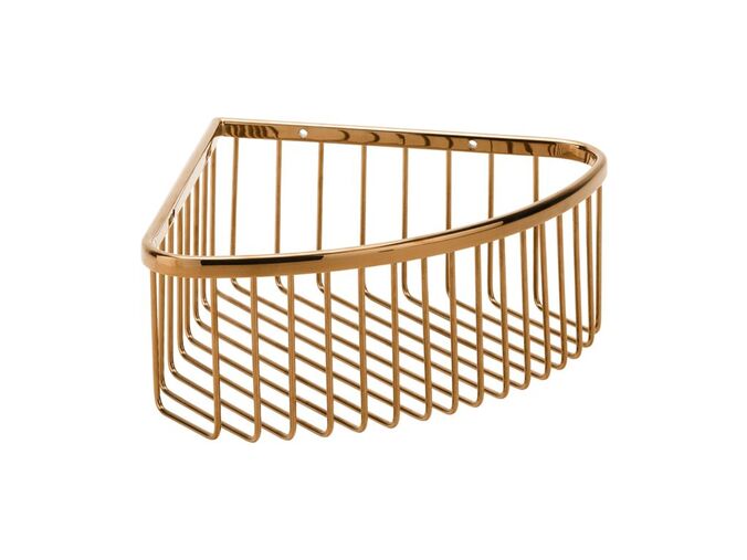 Bemeta Coral polička do sprchy, rohová vysoká, Coffe-Gold lesk