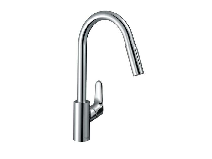 Hansgrohe Focus M41 Dřezová baterie M4116-H240 s výsuvnou sprškou, sBOX, chrom