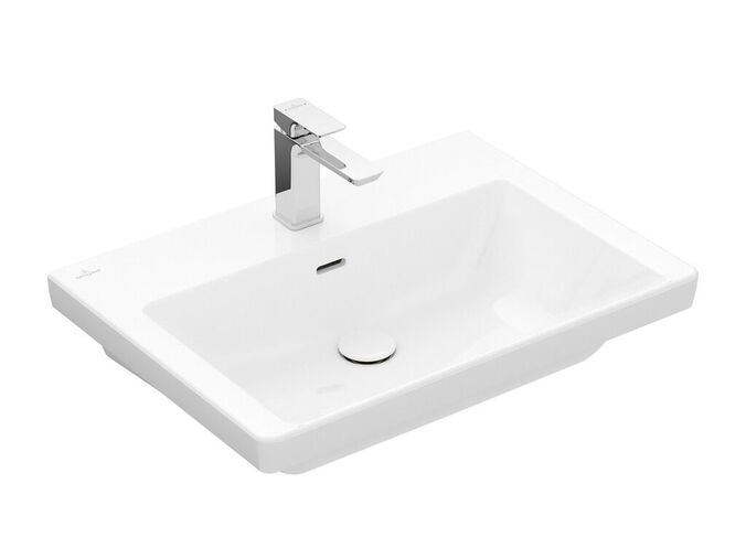 Villeroy & Boch Subway 3.0 Umyvadlo 650x470 mm, s přepadem, otvor pro baterii, CeramicPlus, Stone White