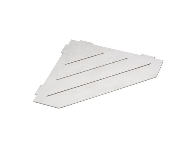 Bemeta Cytro polička do spár rohová, pětiúhelníková, bez okrajů, 29,7x2x21 cm, nerez brus