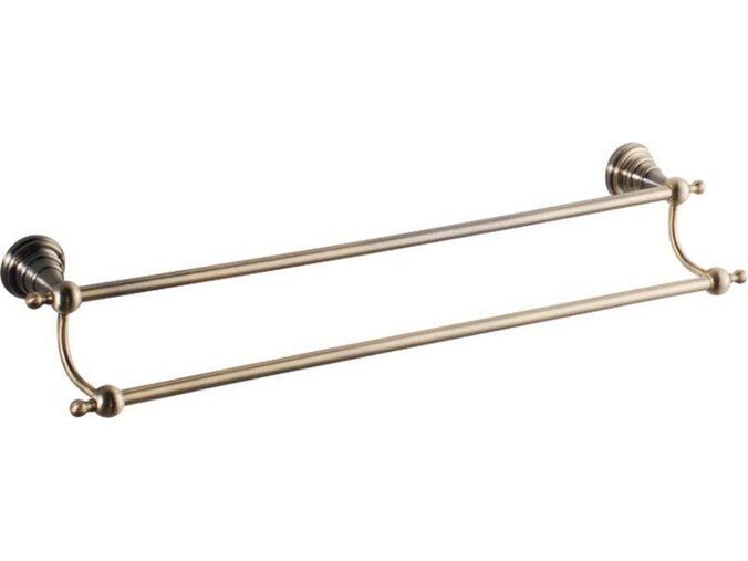 Sapho DIAMOND dvojitý držák ručníků 600x130mm, bronz