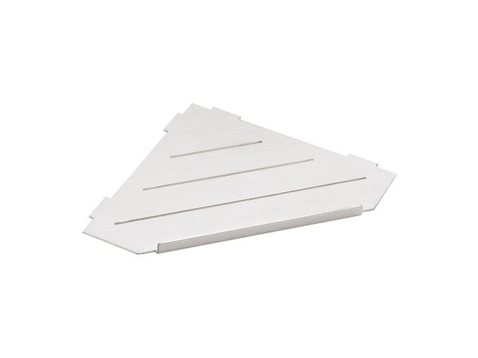Bemeta Cytro polička do spár rohová, pětiúhelníková, s předním okrajem, 29,7x1,5x21 cm, nerez brus