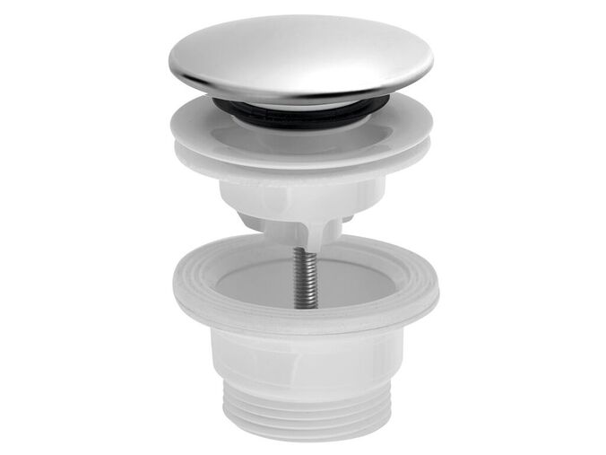 Bruckner Umyvadlová výpust 5/4“, click-clack, velká zátka, 4-45mm, ABS/nerez