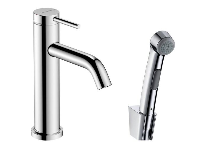 Hansgrohe Tecturis S Umyvadlová baterie s výpustí Push-Open a bidetovou sprškou, EcoSmart, chrom