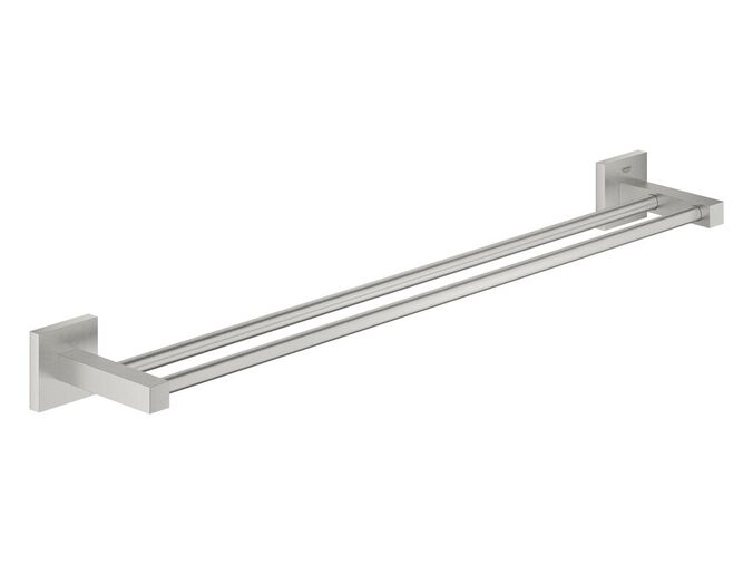 Grohe QuickFix Start Cube Dvojitý držák na ručníky, supersteel