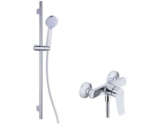 kielle Nefia Sprchový set s baterií, tyčí, hadicí a sprchovou hlavicí, chrom