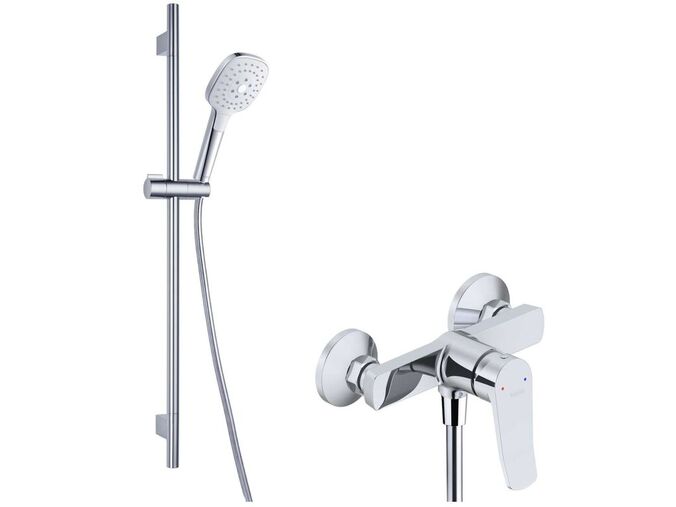 kielle Nefia Sprchový set s baterií, tyčí, hadicí a sprchovou hlavicí, chrom