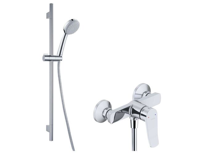 kielle Nefia Sprchový set s baterií, tyčí, hadicí a sprchovou hlavicí, chrom