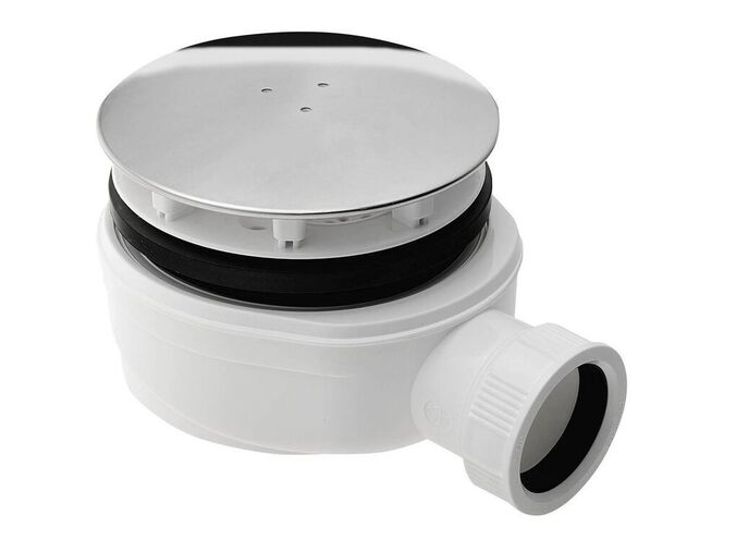 Polysan Vaničkový sifon, průměr 90mm, DN40, extra nízký, krytka nerez lesk