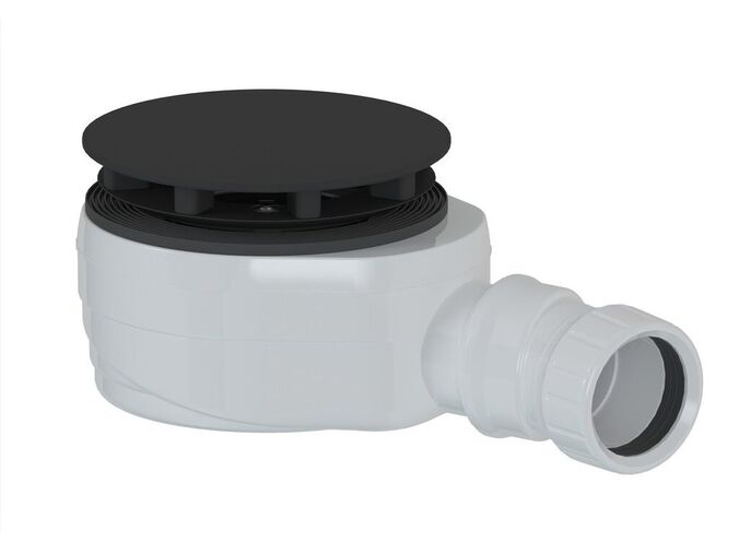 Polysan Vaničkový sifon, průměr 90mm, DN40, nízký, krytka černá mat