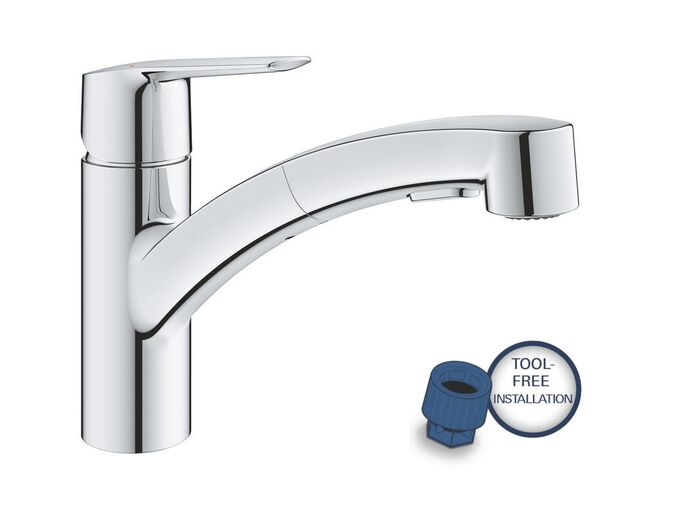 Grohe QuickFix Start Dřezová baterie s výsuvnou sprškou, chrom