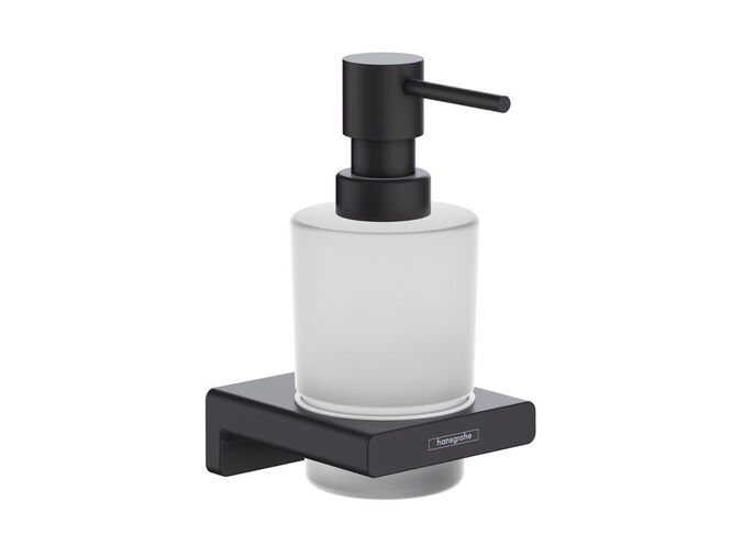 Hansgrohe AddStoris Dávkovač mýdla s držákem, matné sklo/černá mat