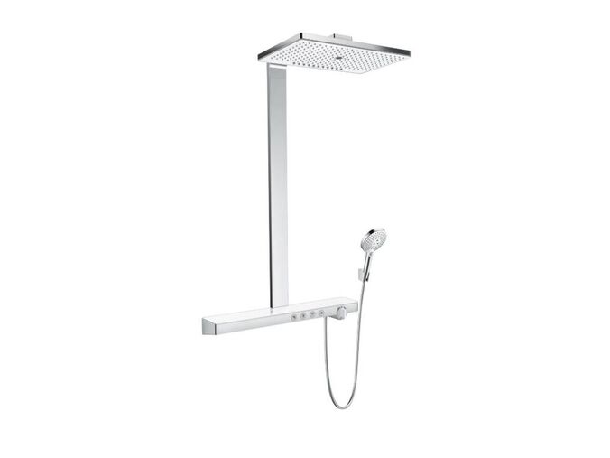 Hansgrohe Rainmaker Sprchový set Showerpipe 460 s termostatem, 3 proudy, EcoSmart 9 l/min, bílá/chrom