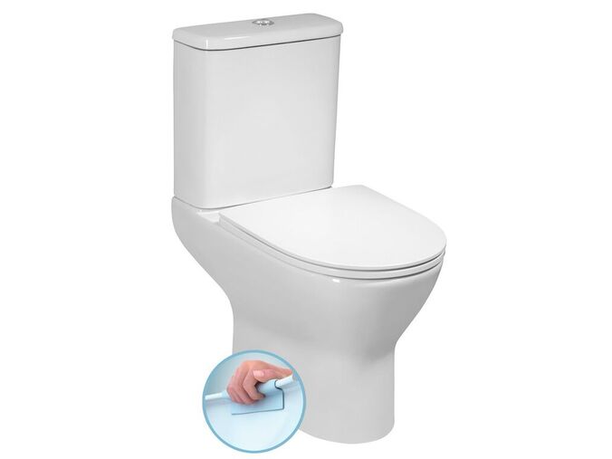Bruckner DARIO WC kombi, Rimless, spodní/zadní odpad, bílá