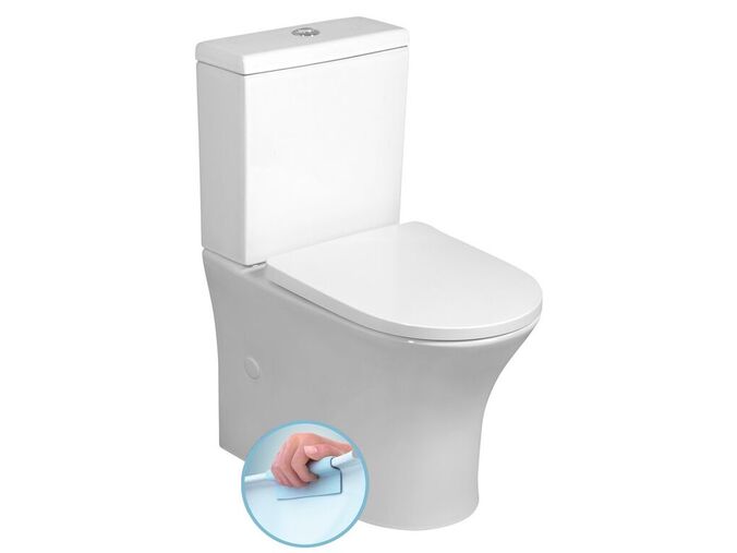 Bruckner LEON WC kombi, Rimless, spodní/zadní odpad, bílá