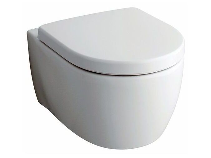 Keramag ICON WC závěsné 6l, Rimfree, bílá, KeraTect (204060600) včetně ICON WC sedátka, pozvolné sklápění, klouby ušlechtilá ocel, bílá (574130000)