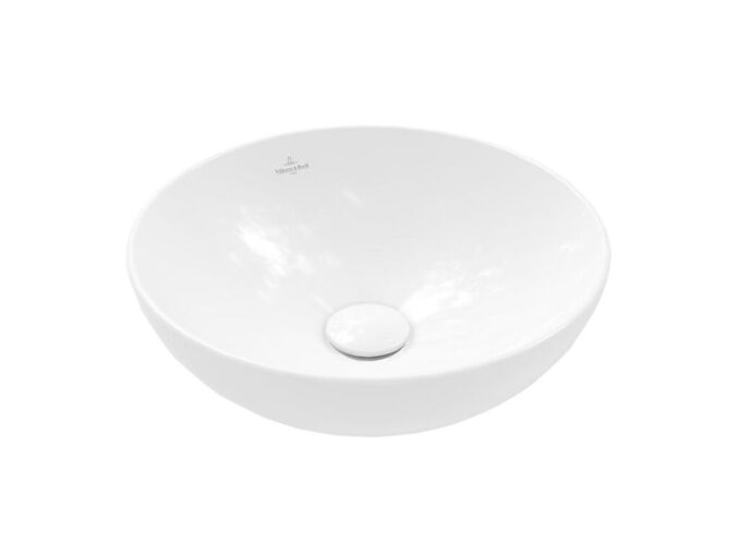 Villeroy & Boch Loop&Friends Umyvadlo na desku, průměr 420 mm, s přepadem, CeramicPlus, Stone White