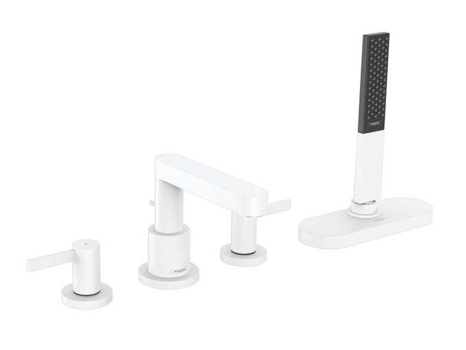 Hansgrohe Finoris Baterie na okraj vany, 4-otvorová instalace, sBox, matná bílá