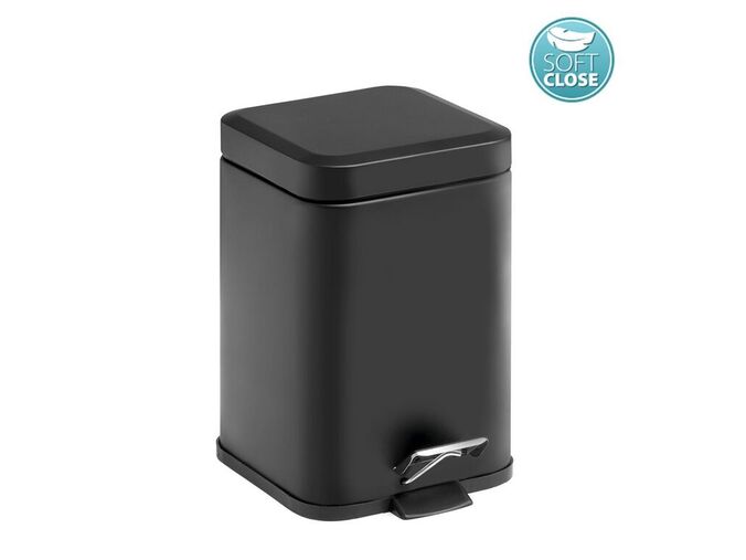 Gedy ARGENTA odpadkový koš 3l, Soft Close, černá mat