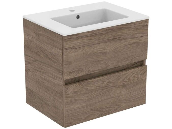 Ideal Standard Eurovit Skříňka s umyvadlem, 55x60x44 cm, 2 zásuvky, ořech