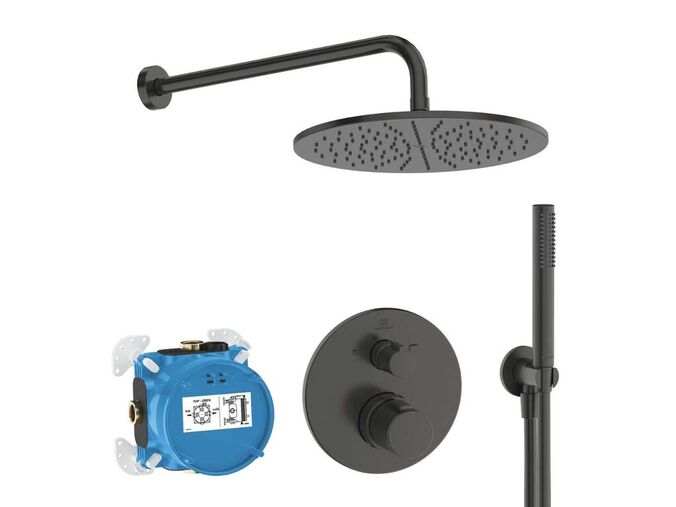 Ideal Standard CeraTherm Sprchový set s termostatem pod omítku, s tělesem, průměr 30 cm, Magnetic Grey