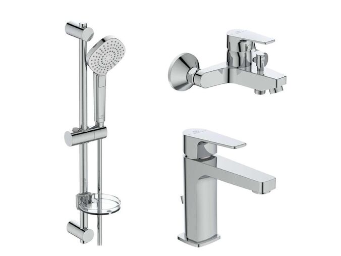 Ideal Standard Esla Sprchový set s vanovou a umyvadlovou baterií, 3 proudy, chrom