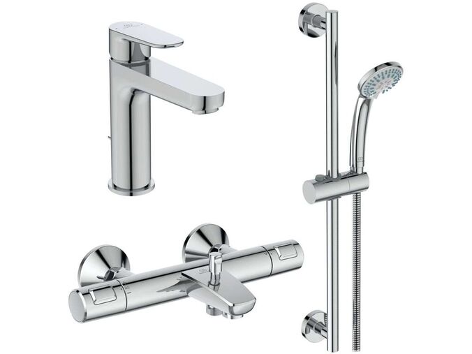 Ideal Standard CeraTherm Sprchový set s termostatem a umyvadlovou baterií, 3 proudy, chrom