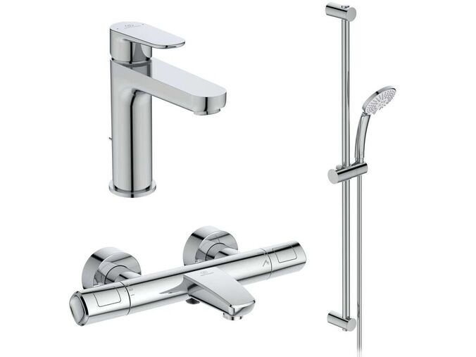Ideal Standard CeraTherm Sprchový set s termostatem a umyvadlovou baterií, 3 proudy, chrom