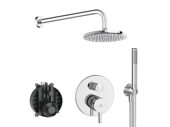 Ideal Standard CeraLine Sprchový set s baterií pod omítku, s tělesem, průměr 20 cm, chrom