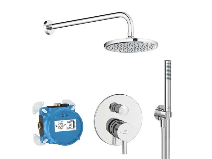 Ideal Standard CeraLine Sprchový set s baterií pod omítku, s tělesem, průměr 20 cm, chrom