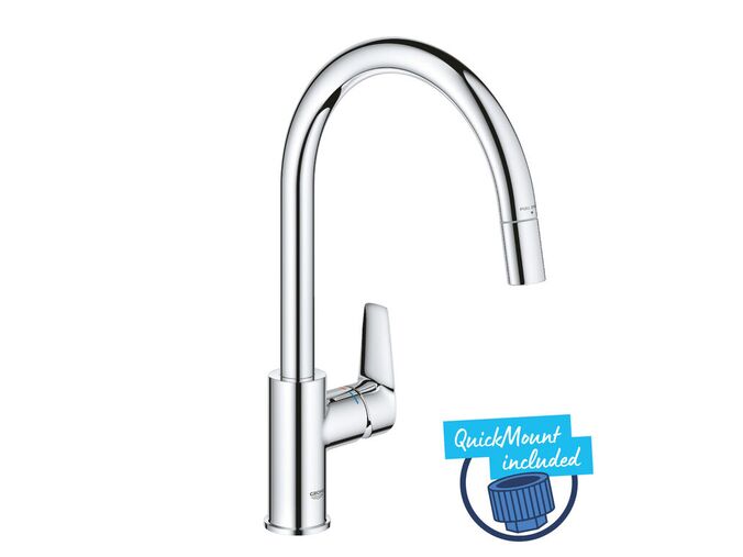 Grohe Start Edge Dřezová baterie s výsuvnou koncovkou, chrom