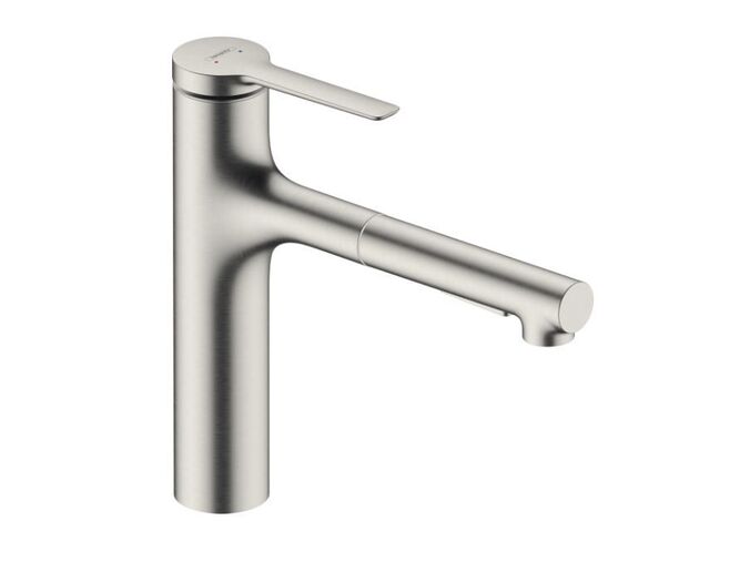 Hansgrohe Zesis M33 Dřezová baterie 160, s výsuvnou sprškou, sBox lite, vzhled nerezu