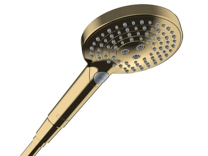 Hansgrohe Raindance Select S Sprchová hlavice, 3 proudy, EcoSmart+, leštěný vzhled zlata