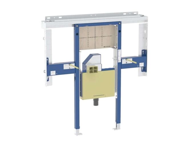 Geberit Duofix 4.0 Předstěnová instalace pro umyvadlo Geberit ONE 90 cm, pro nástěnnou armaturu, podomítkový sifon a prvek Clou, na výšku místnosti