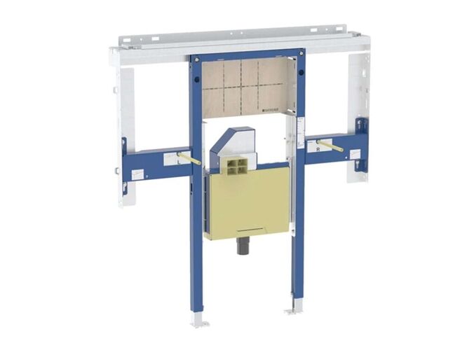 Geberit Duofix 4.0 Předstěnová instalace pro umyvadlo Geberit ONE 120 cm, pro nástěnnou armaturu, podomítkový sifon a prvek Clou, na výšku místnosti