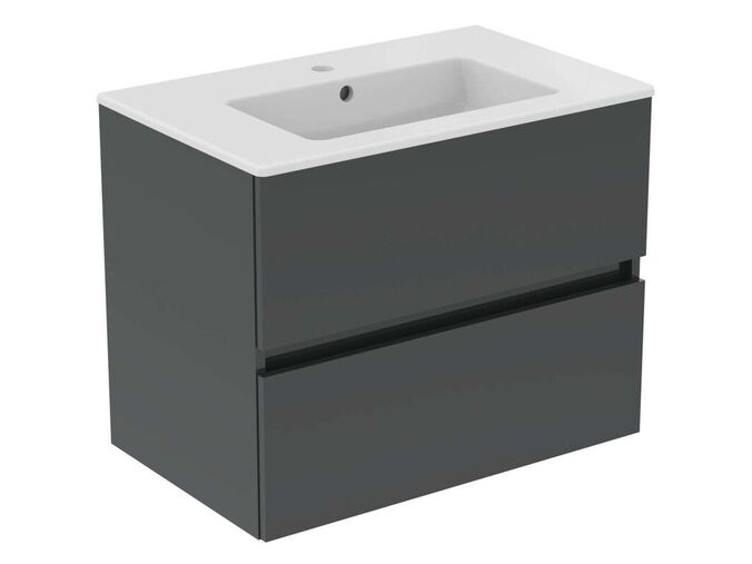 Ideal Standard Eurovit+ Skříňka s umyvadlem, 55x70x44 cm, 2 zásuvky, tmavě šedá