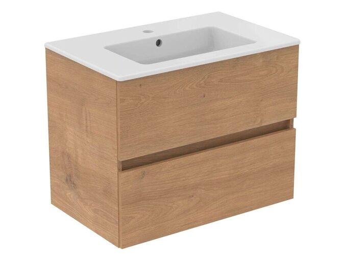 Ideal Standard Eurovit+ Skříňka s umyvadlem, 55x70x44 cm, 2 zásuvky, přírodní dub