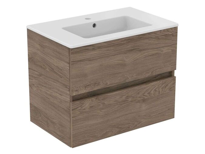 Ideal Standard Eurovit+ Skříňka s umyvadlem, 55x70x44 cm, 2 zásuvky, ořech