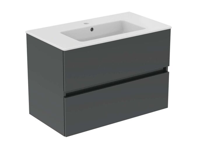 Ideal Standard Eurovit+ Skříňka s umyvadlem, 55x80x44 cm, 2 zásuvky, tmavě šedá