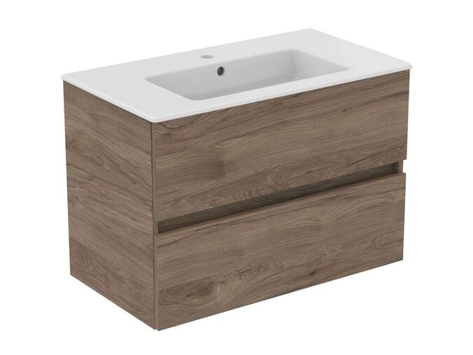 Ideal Standard Eurovit+ Skříňka s umyvadlem, 55x80x44 cm, 2 zásuvky, ořech