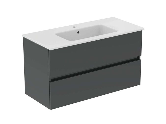 Ideal Standard Eurovit+ Skříňka s umyvadlem, 55x100x44 cm, 2 zásuvky, tmavě šedá