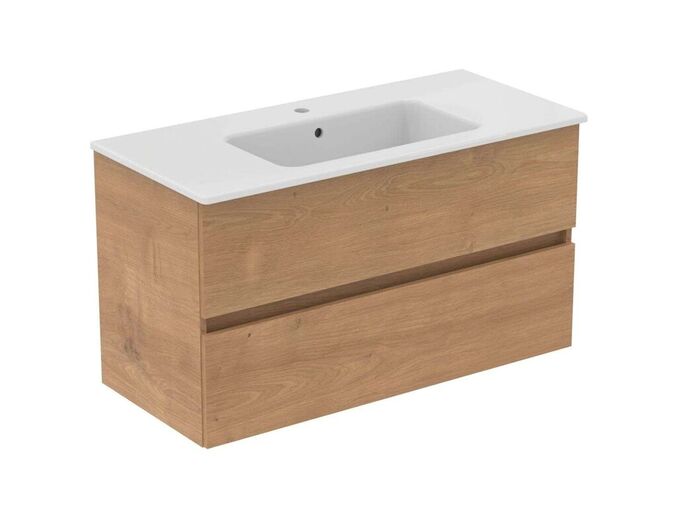 Ideal Standard Eurovit+ Skříňka s umyvadlem, 55x100x44 cm, 2 zásuvky, přírodní dub