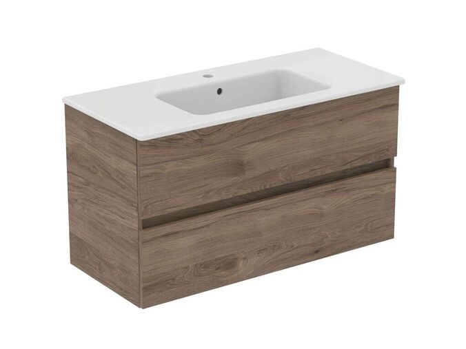 Ideal Standard Eurovit+ Skříňka s umyvadlem, 55x100x44 cm, 2 zásuvky, ořech