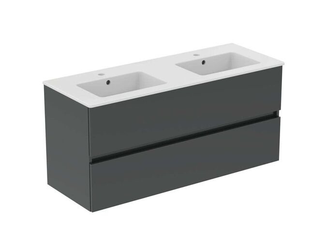 Ideal Standard Eurovit+ Skříňka s dvojumyvadlem, 55x120x44 cm, 2 zásuvky, tmavě šedá