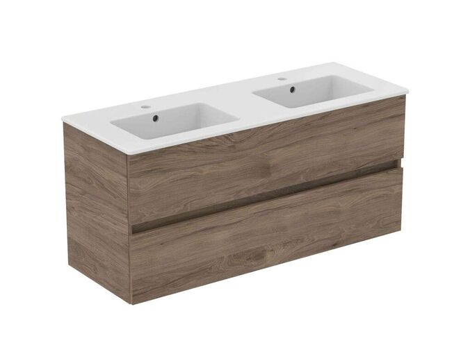Ideal Standard Eurovit+ Skříňka s dvojumyvadlem, 55x120x44 cm, 2 zásuvky, ořech