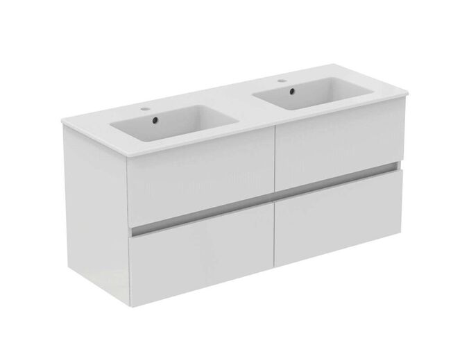 Ideal Standard Eurovit+ Skříňka s dvojumyvadlem, 55x120x44 cm, 4 zásuvky, lesklá bílá