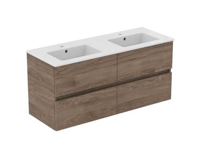 Ideal Standard Eurovit+ Skříňka s dvojumyvadlem, 55x120x44 cm, 4 zásuvky, ořech